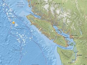 A 5.1 magnitude earthquake has struck 186 km west of Port Hardy.