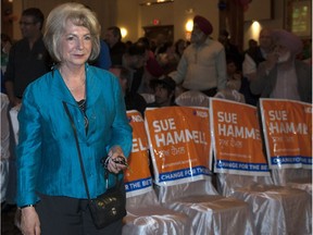 Surrey-Green Timbers MLA Sue Hammell at NDP headquarters in Surrey during the 2013 provincial election.