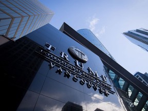 The Trump International Hotel and Tower is seen in Vancouver on Jan. 20. The project includes more than 200 condos.