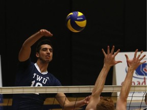 Trinity Western Spartans' senior outside hitter Ryan Sclater leads all of Canadian university men's volleyball in kills.