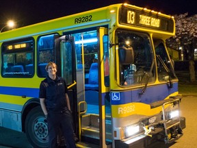 Bus operator Chris Cassidy poses with his bus in this undated photo. Cassidy is a transit enthusiast and has been driving for just over a year. His grandfather drove bus for B.C. Hydro and Coast Mountain Bus Company.