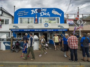 The  outside of the Moby Dick restaurant in White Rock.