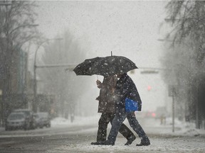 Snow falls on the Lower Mainland on Dec. 31, 2016.