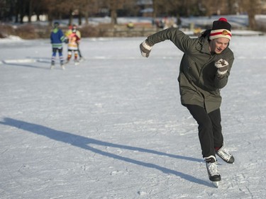 For the first time in 20 years, skating is allowed on Trout Lake in Vancouver, BC Thursday, January 5, 2017.  Prolonged cold temperatures have frozen the lake to a depth of 12 centimetres making it safe to lace up your skates and grab your hockey sticks to take part in a rare outdoor activity in Vancouver.