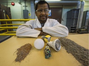 Amit Kumar has been grinding up LEDs at UBC in Vancouver to recover valuable metals.