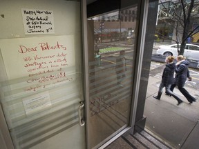Stein Medical Clinic at 887 Dunsmuir Street is closed in Vancouver, B.C., January 18, 2017.