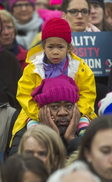 Thousands attend the Women's March in Vancouver, B.C., January 21, 2017.