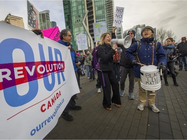 Thousands attend the Women's March in Vancouver, B.C., January 21, 2017.