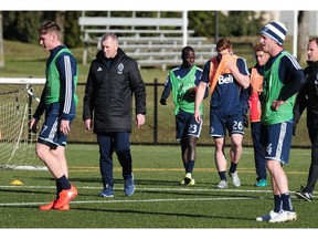 Vancouver Whitecaps goalie coach Stewart Kerr in action.