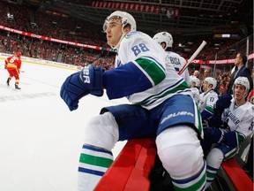 Nikita Tryamkin battled very, very hard for the Canucks on Saturday.