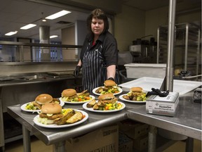 Janis Croxall, 60, preparing meals at the Yukon Housing Centre.
