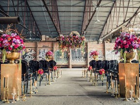 Weddings in industrial and urban settings with brighter pops of colour and metallic accents will be popular in 2017, says Arthur Kerekes of Fusion Events in Toronto.