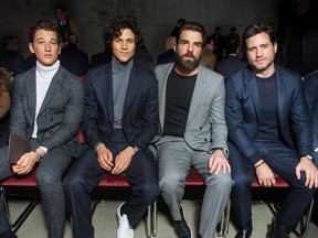 Celebrities flocked to the BOSS Menswear show in New York on Tuesday.