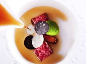 Beef wagyu dish by Alvin Leung, Hong Kong's 3-Michelin star chef.