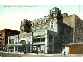 A postcard of the Vancouver Opera House, circa 1910.