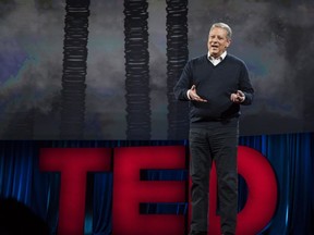 Former U.S. vice-president Al Gore speaks at TED2016 conference.