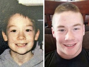 Alex Gervais at age nine in 2006, left, and age 18. The Métis youth took his own life at the Abbotsford hotel where he had been living while in government care.