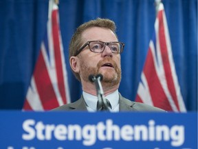 British Columbia Health Minister Terry Lake speaks during an announcement on the B.C. Centre of Substance Use.