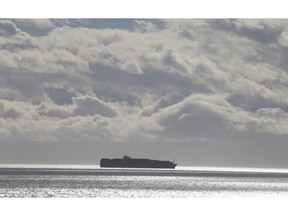 The Hanjin Vienna has been anchored at Constance Bank, a few kilometres off the Dallas Road waterfront.