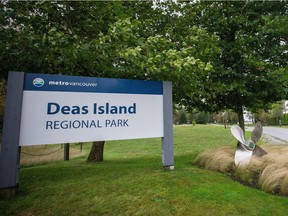 The entrance to Deas Island Regional Park in Delta.