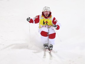 PYEONGCHANG-GUN, SOUTH KOREA - FEBRUARY 11:  Mikael Kingsbury of Canada competes in the FIS Freestyle Ski World Cup 2016/17 Mens Moguls Final at Bokwang Snow Park on February 11, 2017 in Pyeongchang-gun, South Korea.