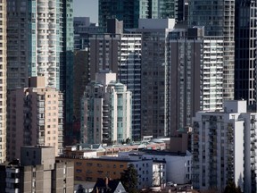 Condos and apartment buildings are seen in downtown Vancouver on Feb. 2. Vancouver has the highest density of any Canadian city with 5,492 persons per square kilometre.