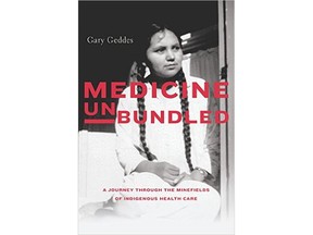 Medicine Unbundled, by Gary Geddes, published by Heritage House. Book cover.  [PNG Merlin Archive]