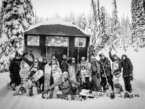 The women of the snowboard movie Full Moon hang out at Baldface Cat Skiing near Nelson.