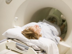 A CT scanner at work.