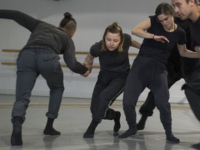 VANCOUVER, B.C.: JANUARY 29, 2017 -- Dancers rehearse Telemetry at the Scotia Dance Centre January 29, 2017. The works by Shay Keubler/Radical System Art is featured at the upcoming Chutzpah Festival. (Richard Lam/PNG) (For ) 00047457A [PNG Merlin Archive]