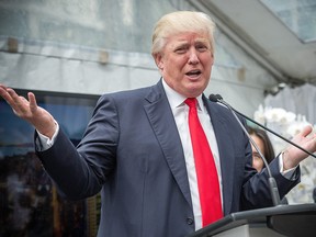 Donald Trump speaks at the announcement of the Trump International Hotel & Tower on Georgia Street in Vancouver Wednesday, June 19, 2013. (Ric Ernst file photo / PNG)
