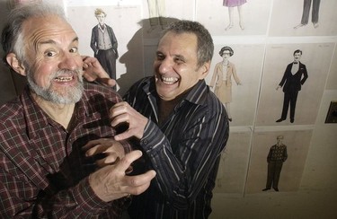 Vancouver Arts Club Theatre artistic director Bill Millerd (left) clowning around with Canadian playwright/director-actor Morris Panych in April 2004.