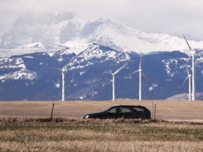 A wind farm is shown near Pincher Creek, Alta., in March 2016.