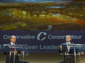 Rick Peterson, one of two Vancouver-area residents seeking the Conservative Party leadership, speaks at a forum in Winnipeg.