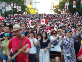 Crowds during Canada Day at Canada Place, July, 1, 2015.