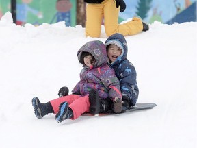 Children enjoy a snow day in Vancouver, Feb. 5. NICK PROCAYLO FILE / PNG