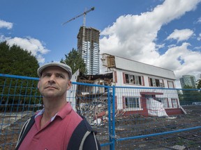 Rick McGowan of the Metrotown Residents' Association at a demolition site in the area in April 2016.