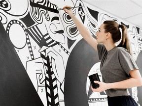 Emily Carr alumna Ola Volo, who has painted murals for Hootsuite, Lululemon, will paint the inside of The Forge on Granville Island during the Winterruption festival.