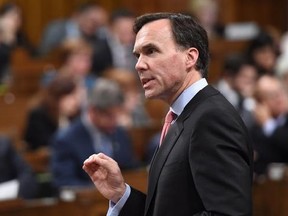 Minister of Finance Bill Morneau responds to a question during question period in the House of Commons on Parliament Hill in Ottawa on Tuesday, March 7, 2017. THE CANADIAN PRESS/Sean Kilpatrick