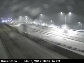 The view northbound from the Zopkios rest area on the Coquihalla Highway, Mar. 3, 2017.