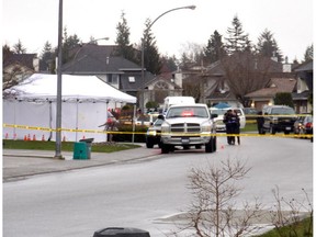 Mar. 24, 2017. Abbotsford police investigate an apparent targeted shooting of a man, 20 in the 3500 Block of Chase Street. The victim died at the scene.