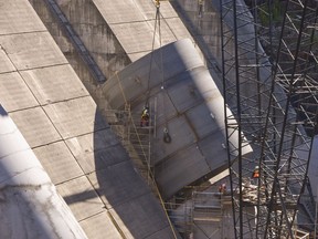 The dam's powerhouse was originally built for six generating units, but only four were installed by the time it began churning out power in 1984.