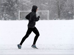 A Burnaby runner doesn't let snow get in her way