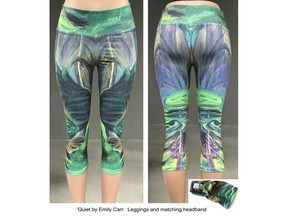 Capri pants for yoga and other activities with Emily Carr's Quiet are made by Barbara Northrup, founder and president of Inspire Active Wear.