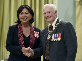 Governor-General David Johnston invests Dorothy Grant as a Member of the Order of Canada in 2015.