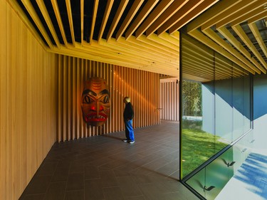 The form and character of the Audain Art Museum is deliberately restrained to provide a quiet, minimal backdrop to the art within and the surrounding natural landscape.