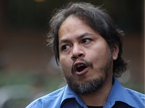 Jose Figueroa in front of the Fraser Building, Faculty of Law, at the University of Victoria in November.