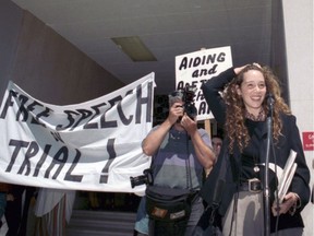 Tzeporah Berman outside the Victoria Courthouse in 1994.