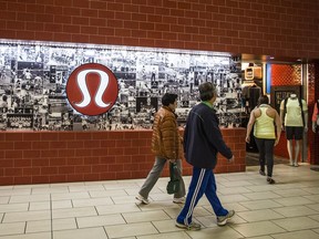 Lululemon Athletica retail store in Coquitlam Centre in Coquitlam, British Columbia.