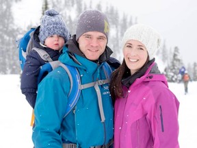 Corey Lynam, pictured here with his wife and son, died Saturday,  after being caught in an avalanche in the Callaghan Valley near Whistler.